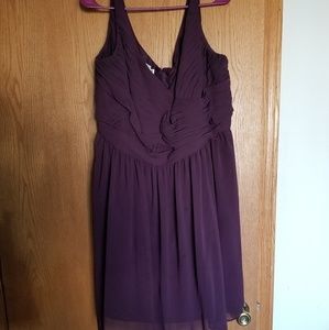 Short Plum Bridesmaids Dress